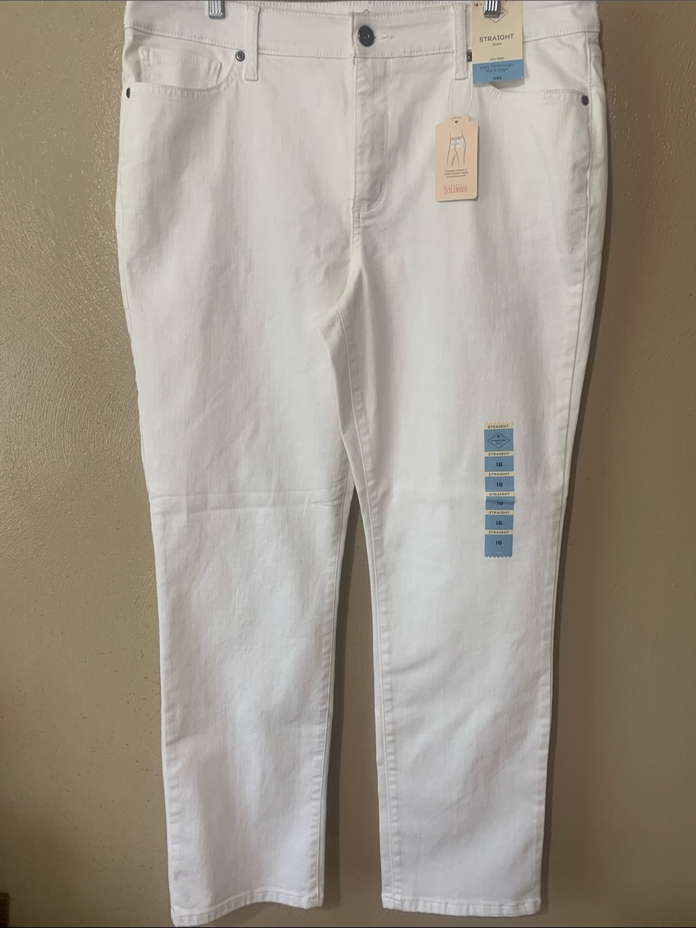 St. John's Bay size 16 White Straight-Leg  Jeans NWT